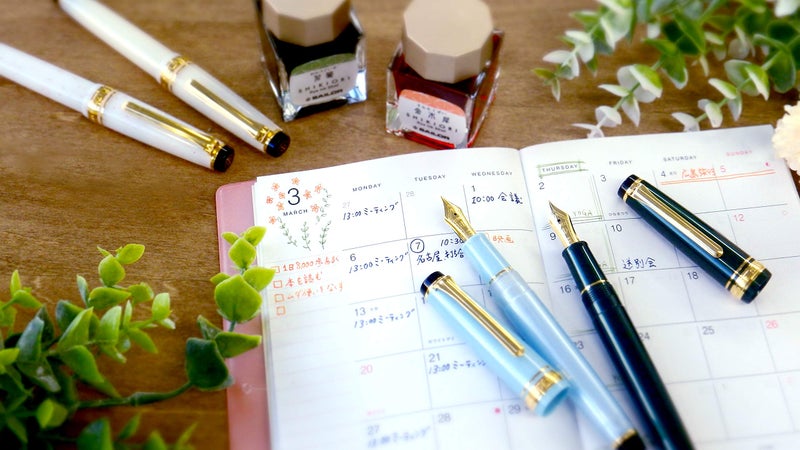 Sailor 11-1224-101 Fountain Pen, Four Seasons Weave, Snowmoon Sky Leaves, Spring Sky, Extra Fine - Image 4